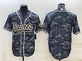 Men's New Orleans Saints Blank Grey Camo With Patch Cool Base Stitched Baseball Jersey,baseball caps,new era cap wholesale,wholesale hats